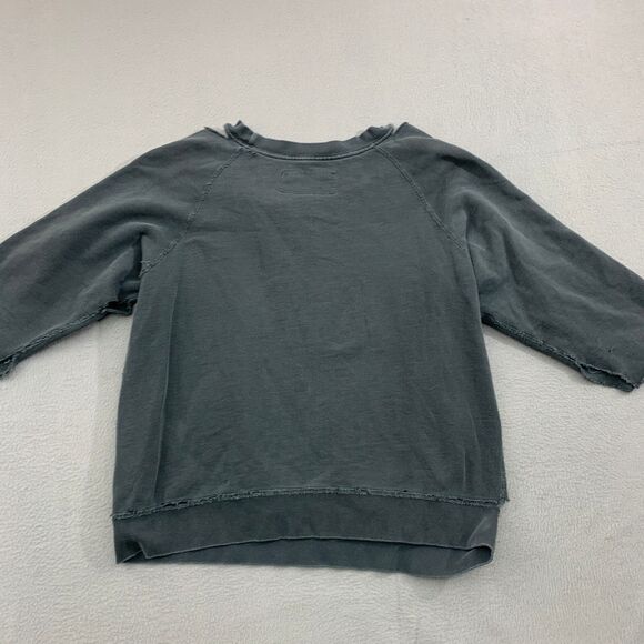 Nili Lotan Pullover Sweater Top Womens Medium Charcoal Black Sleeve Ripped - Picture 3 of 16